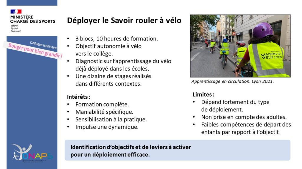 Déployer le Savoir rouler à vélo