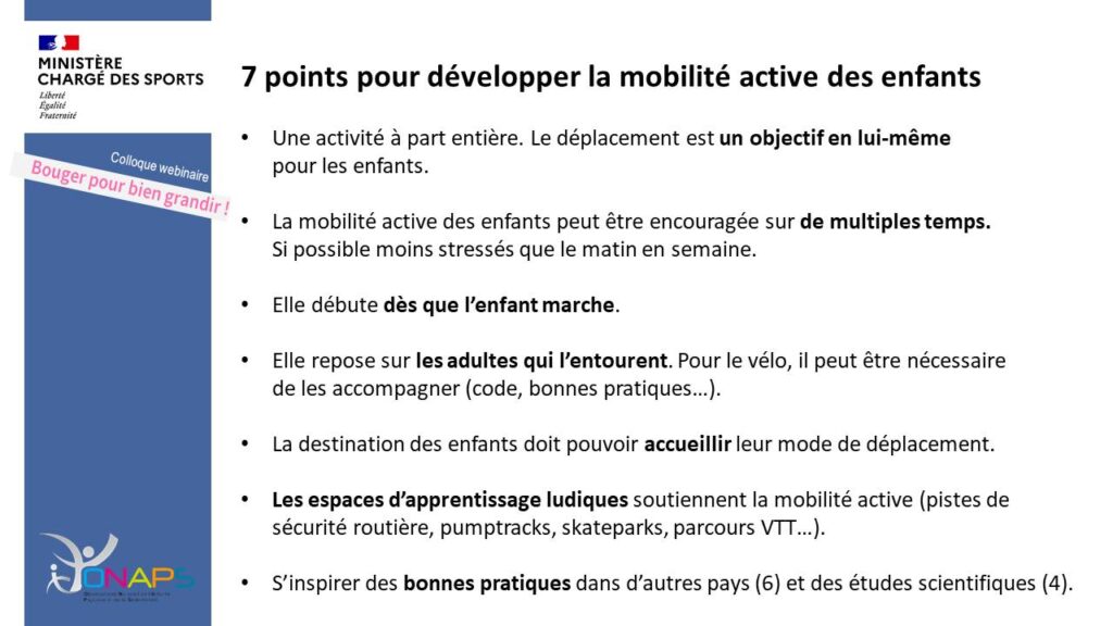 7 points pour développer la mobilité active des enfants